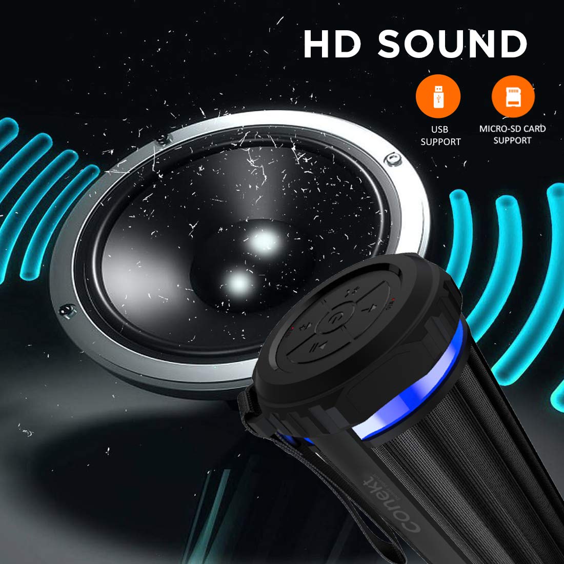 Hurricane Bluetooth Speaker 5W Dual Speaker IPX4 Splash Proof – Conekt  Gadgets